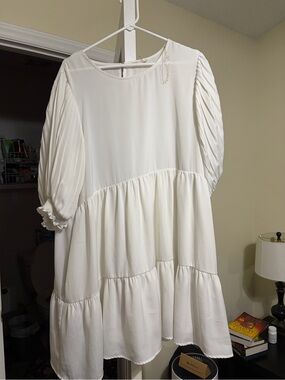 entro white tiered dress